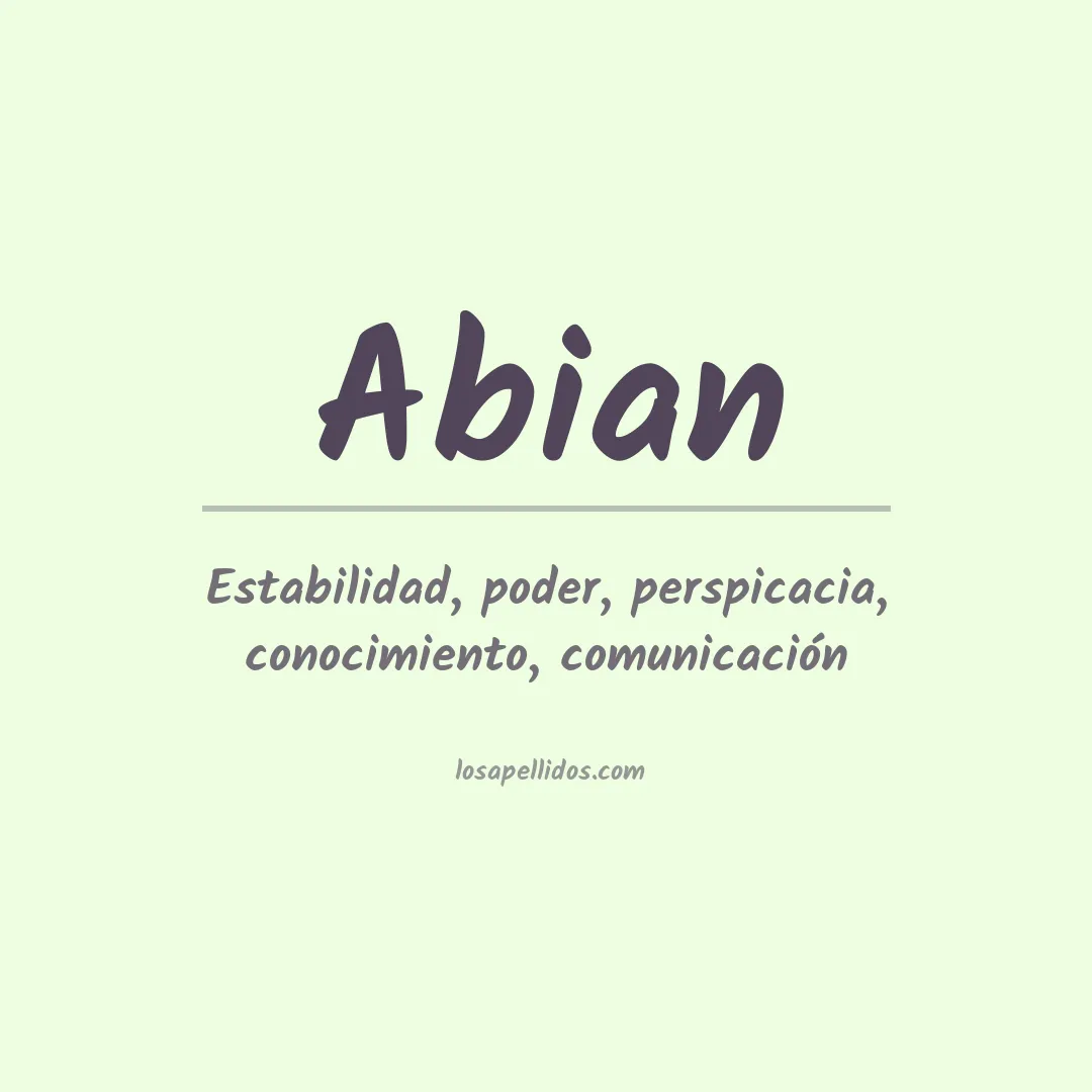 Significado del Apellido Abian