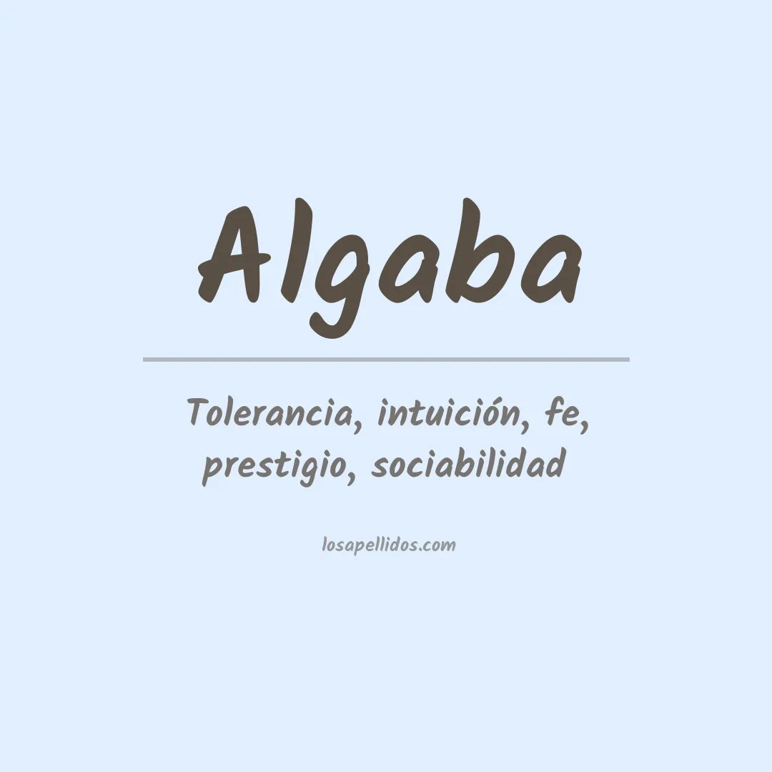 Significado del Apellido Algaba