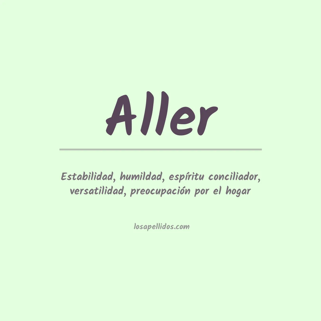 Significado del Apellido Aller