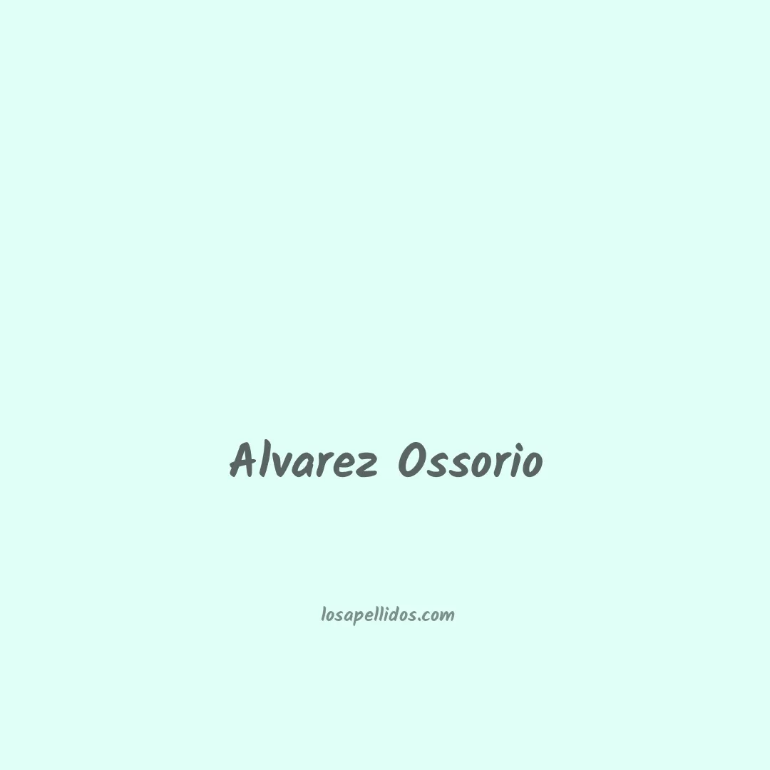 Alvarez ossorio en chino