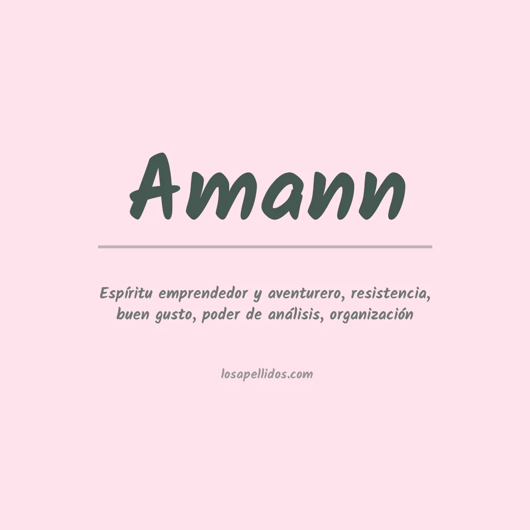 Significado del Apellido Amann