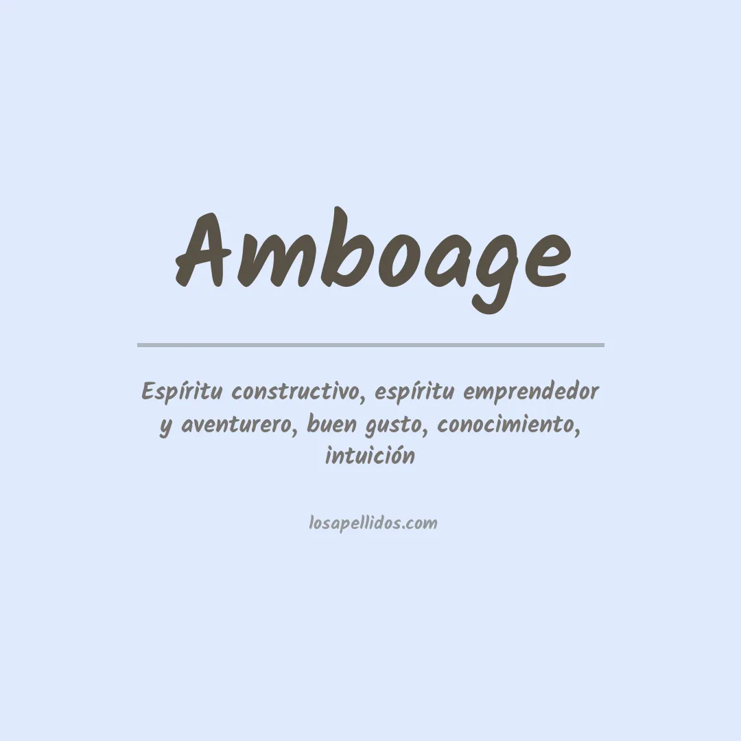 Significado del Apellido Amboage