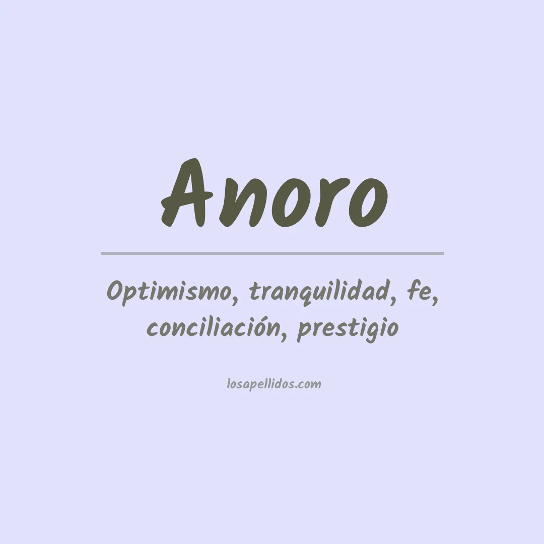 Significado del Apellido Anoro