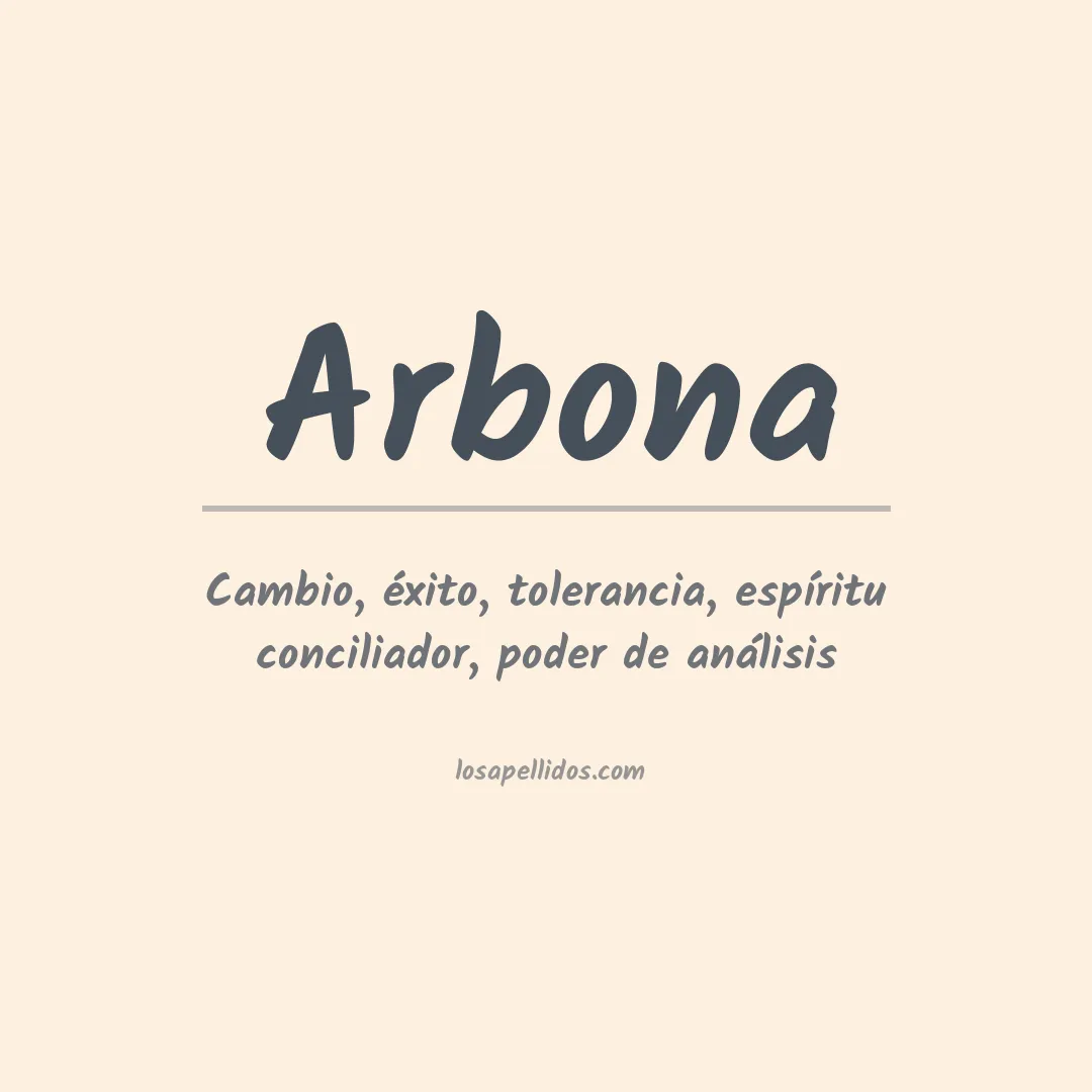 Significado del Apellido Arbona