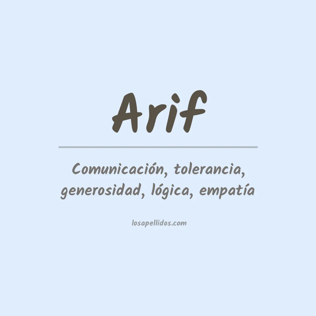 Significado del Apellido Arif
