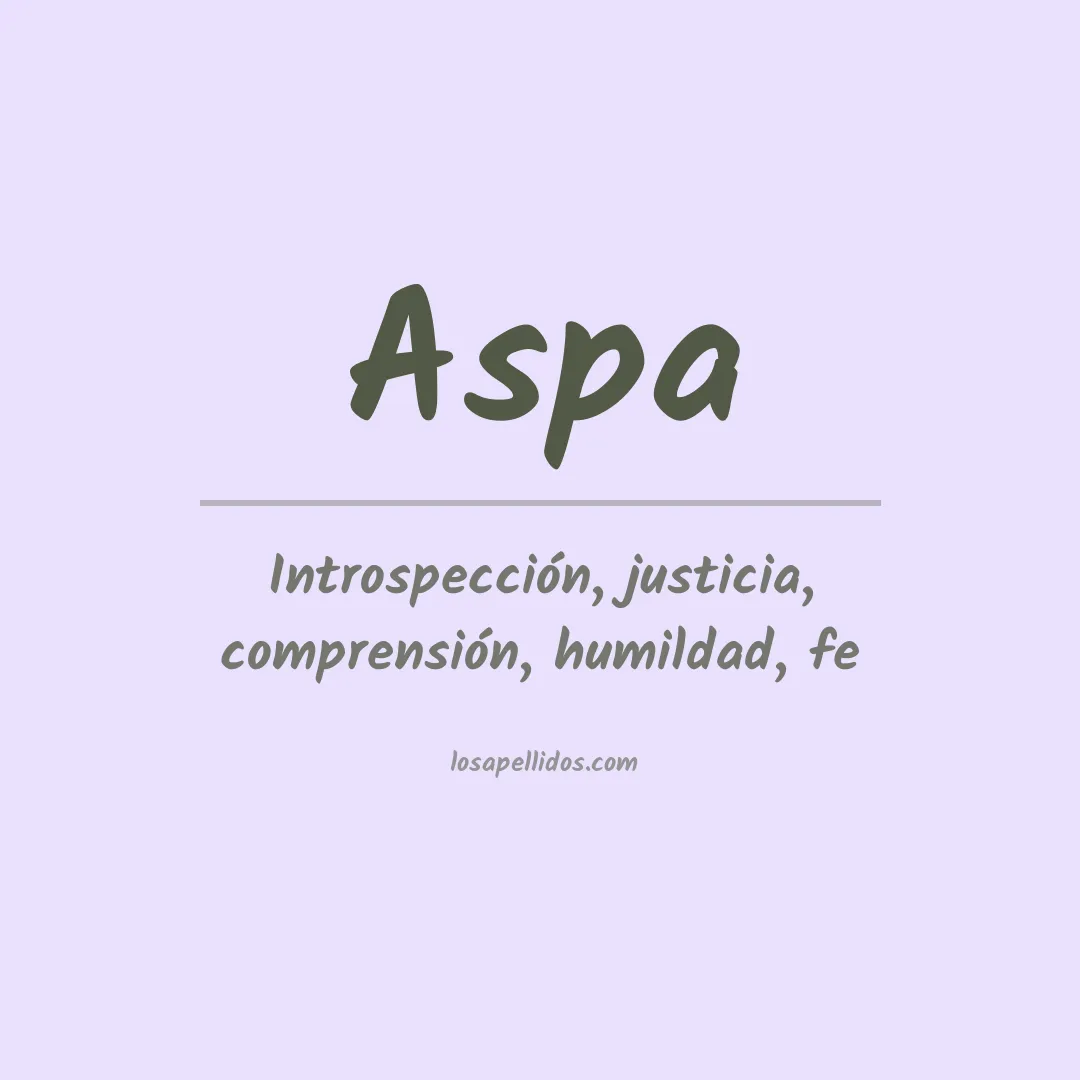 Significado del Apellido Aspa