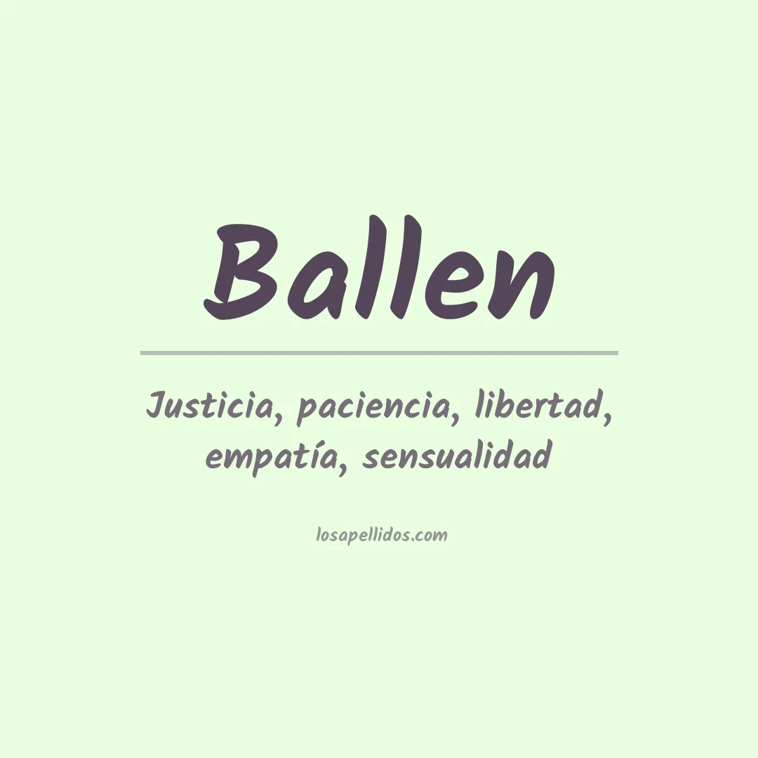 Significado del Apellido Ballen