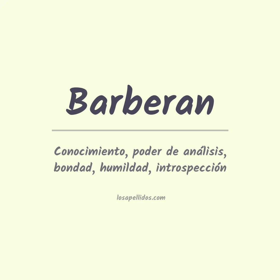 Significado del Apellido Barberan