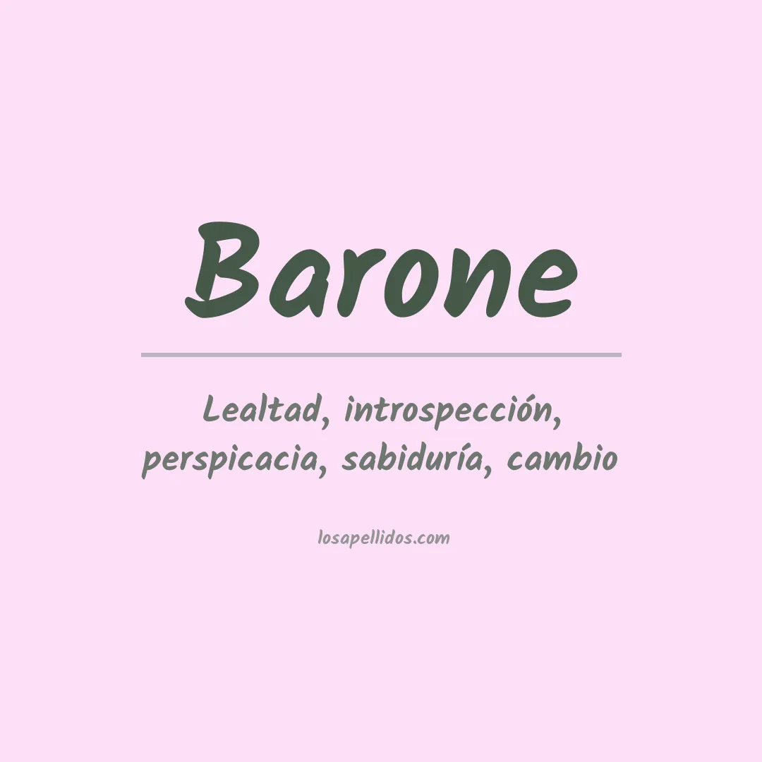 Significado del Apellido Barone
