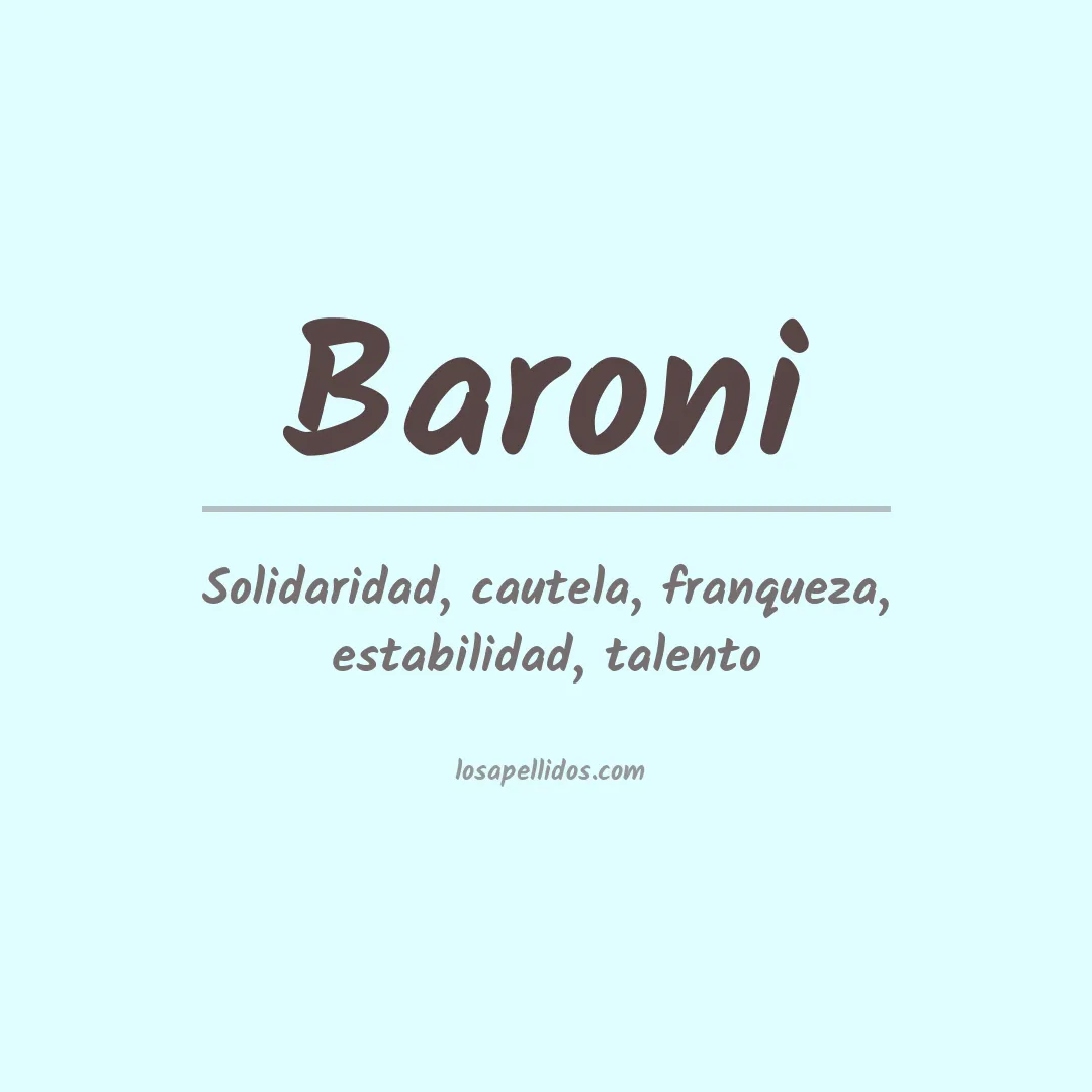 Significado del Apellido Baroni