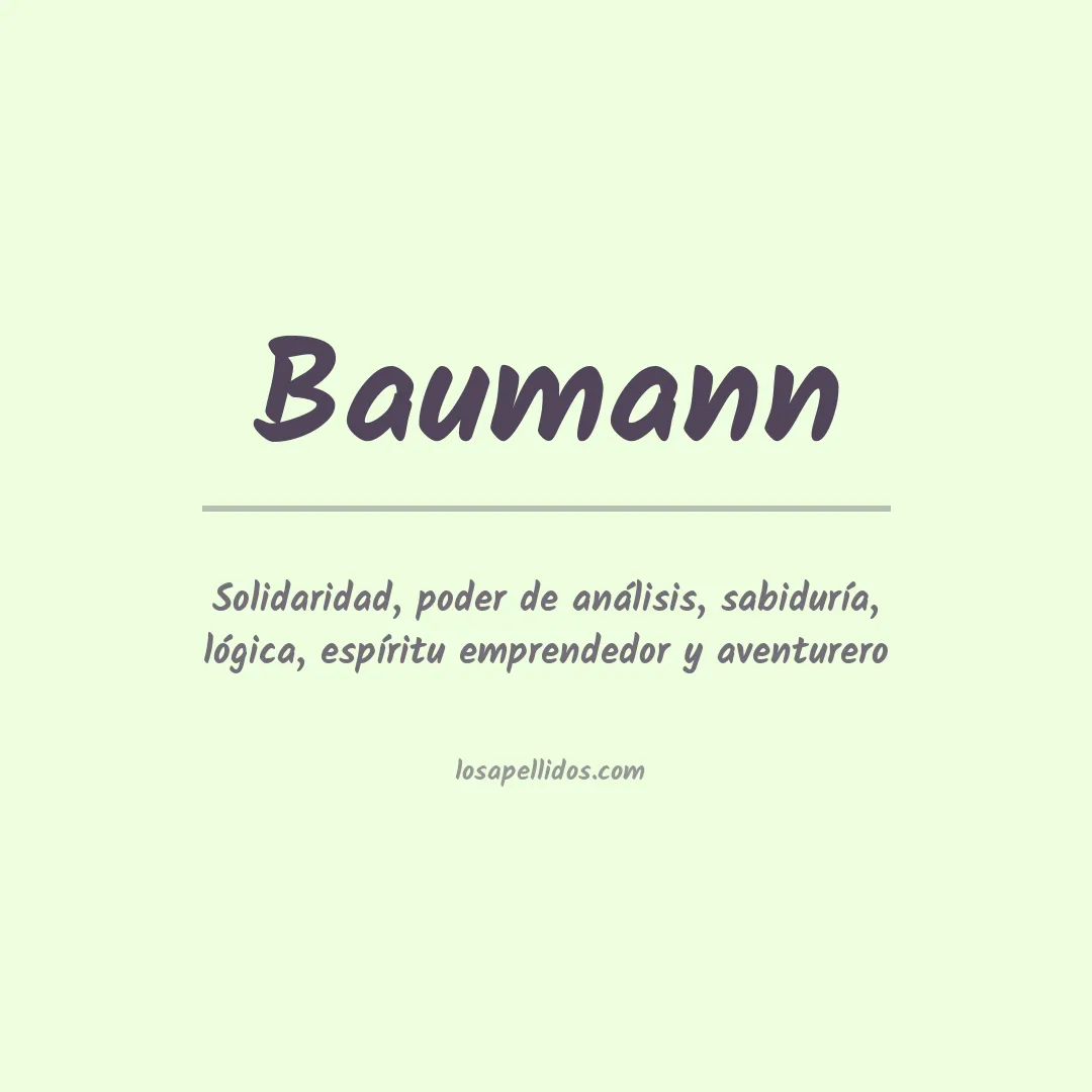 Significado del Apellido Baumann