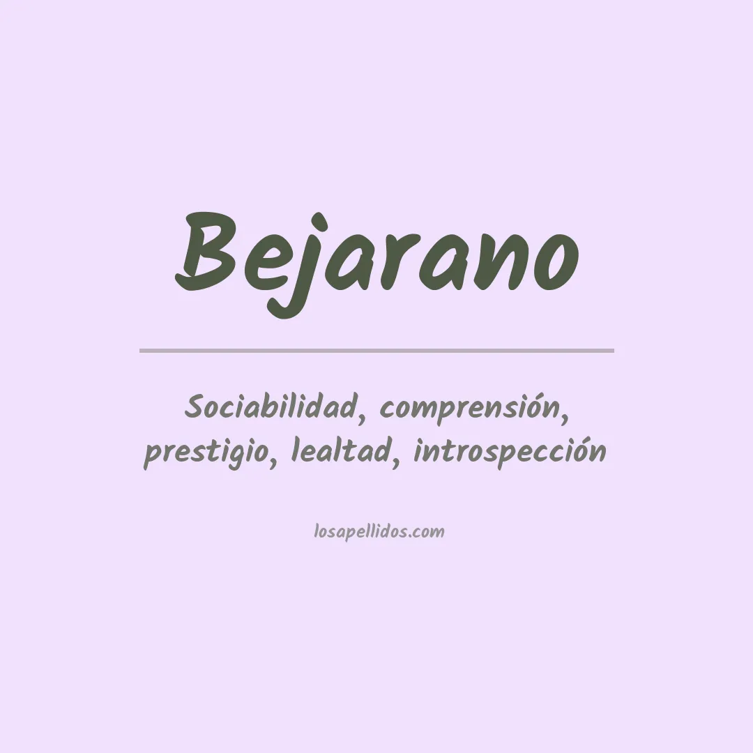 Significado del Apellido Bejarano