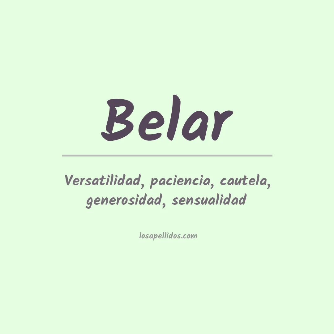 Significado del Apellido Belar