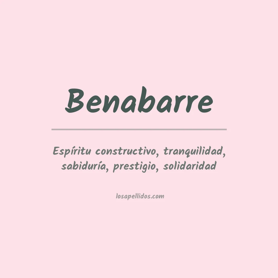 Significado del Apellido Benabarre