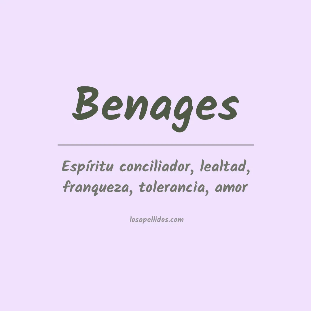 Significado del Apellido Benages