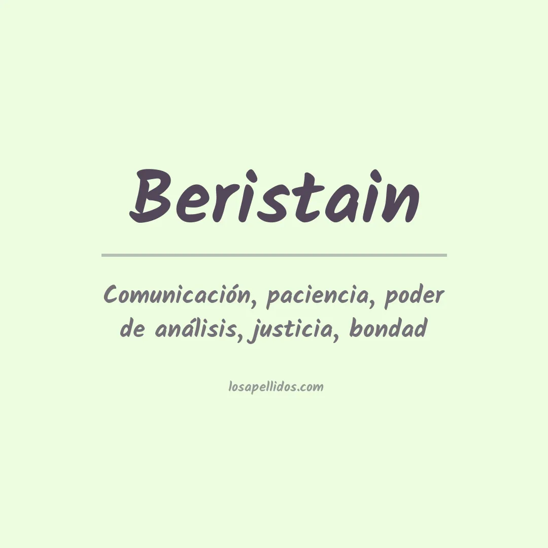 Significado del Apellido Beristain