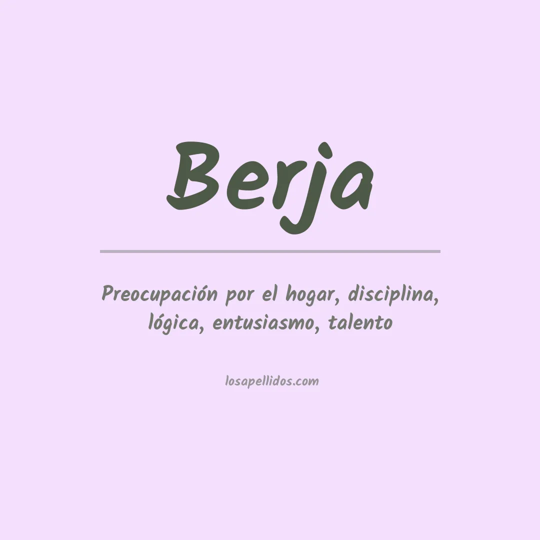 Significado del Apellido Berja