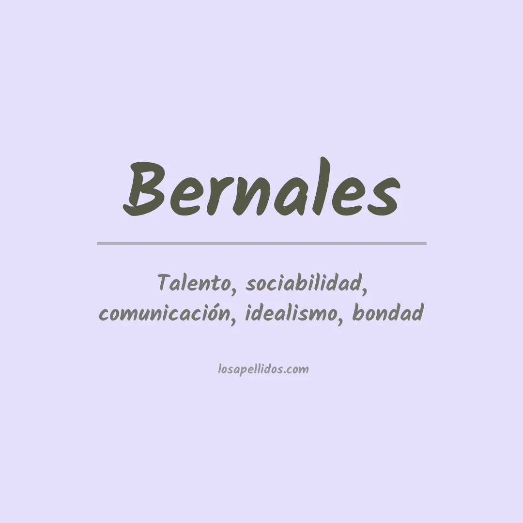 Significado del Apellido Bernales