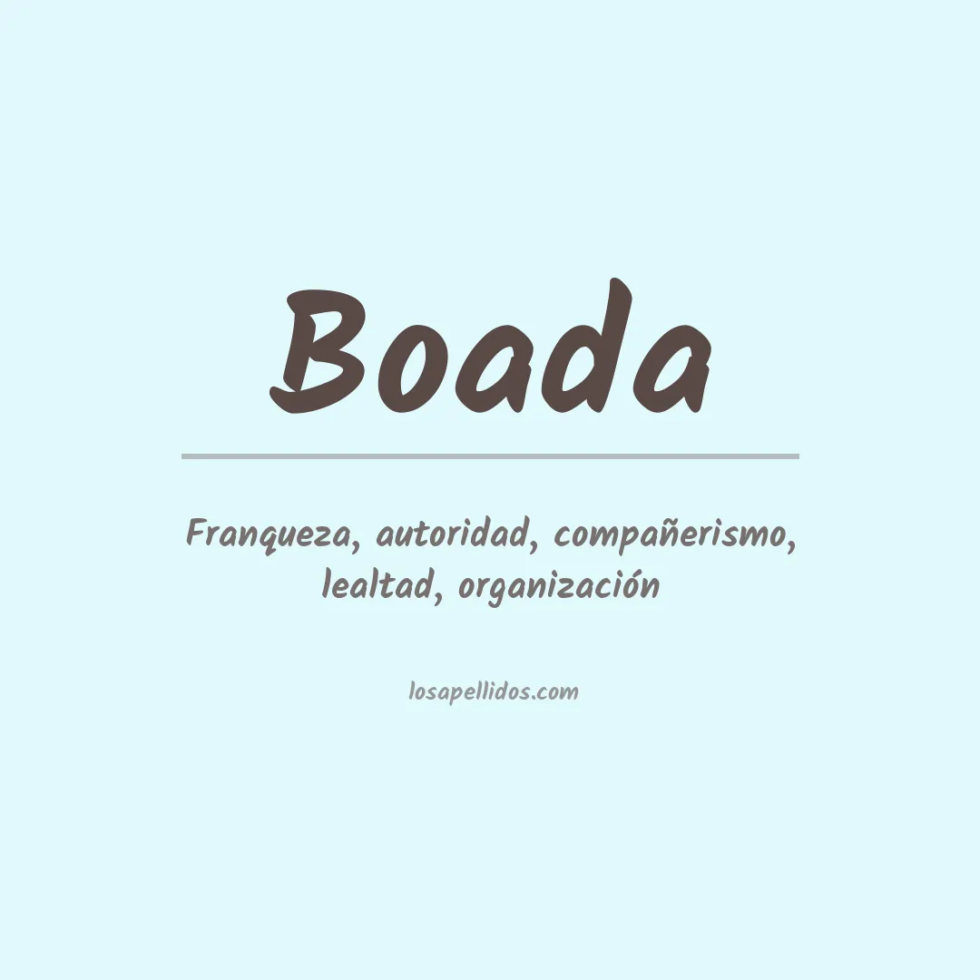 Significado del Apellido Boada