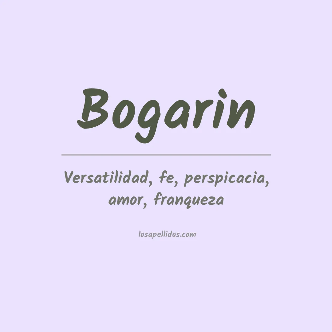 Significado del Apellido Bogarin