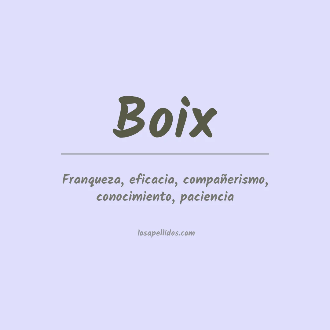 Significado del Apellido Boix