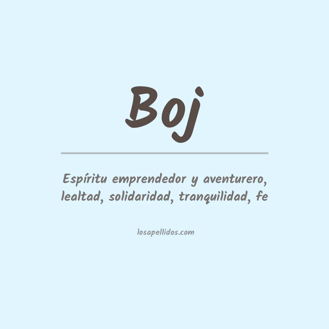 Significado del Apellido Boj