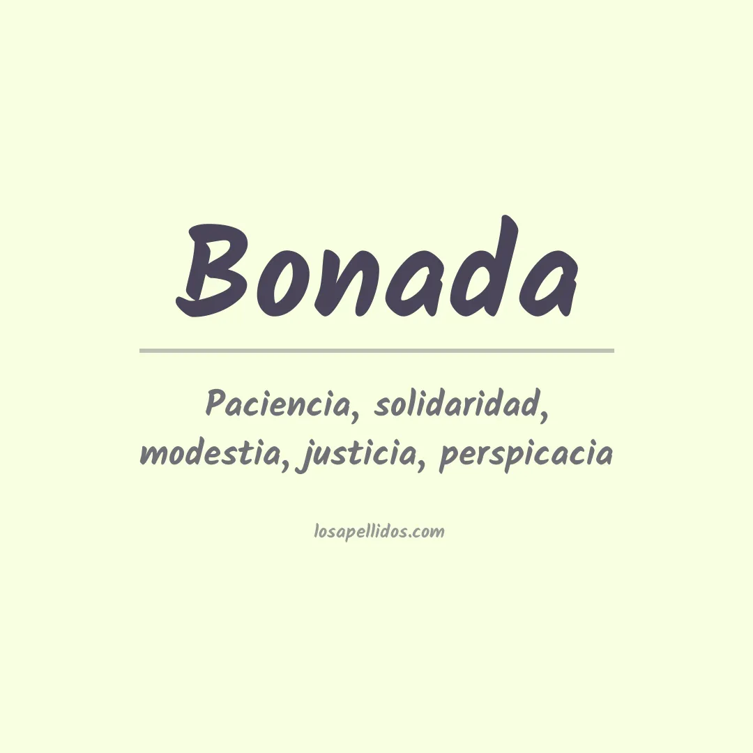 Significado del Apellido Bonada