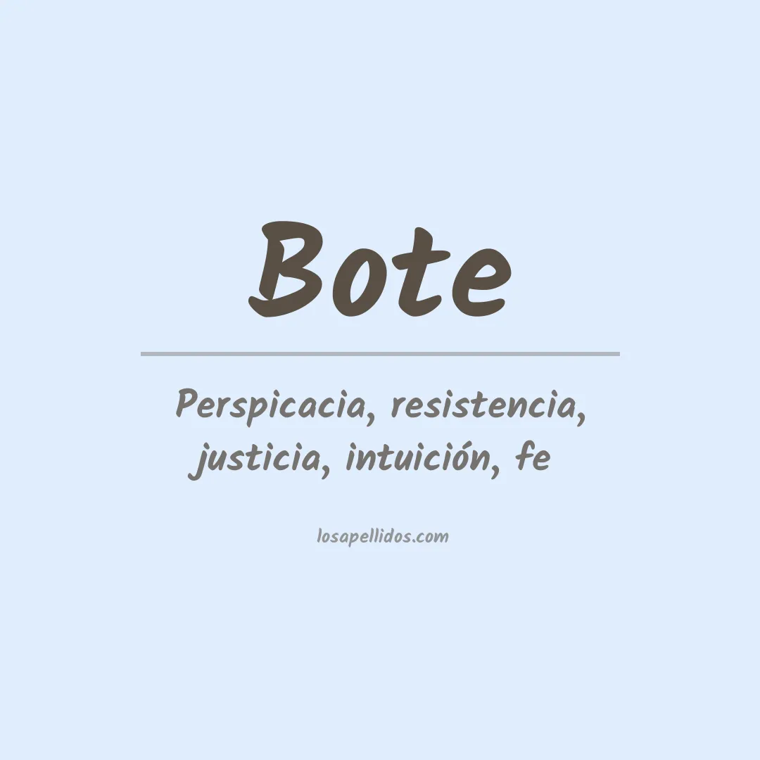 Significado del Apellido Bote