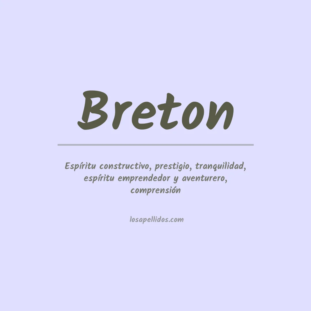 Significado del Apellido Breton