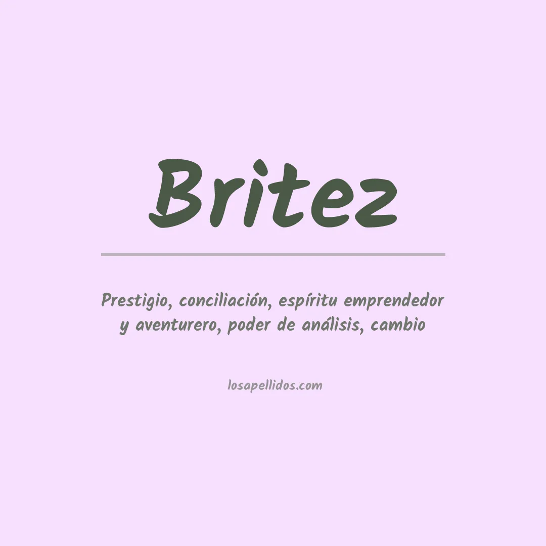 Significado del Apellido Britez