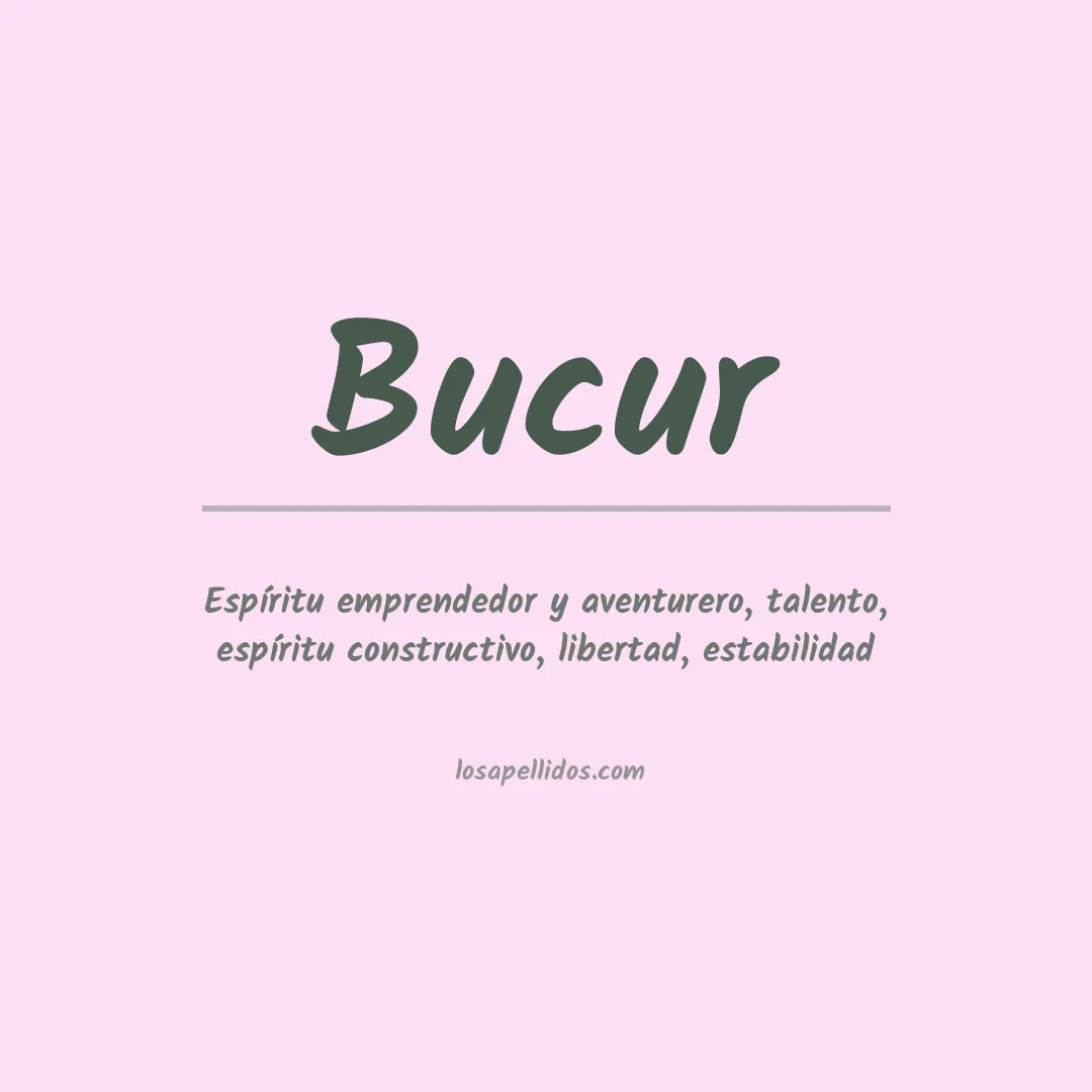 Significado del Apellido Bucur