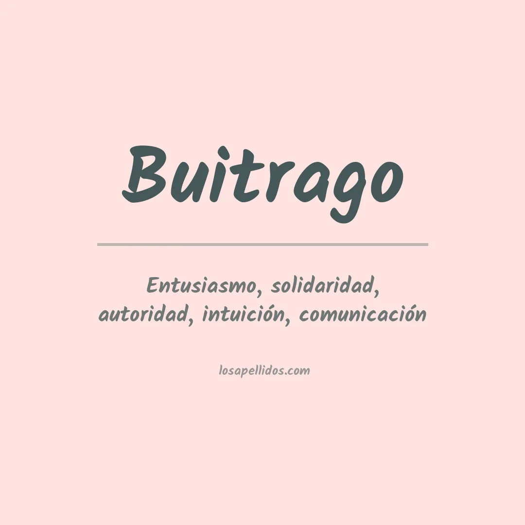 Significado del Apellido Buitrago