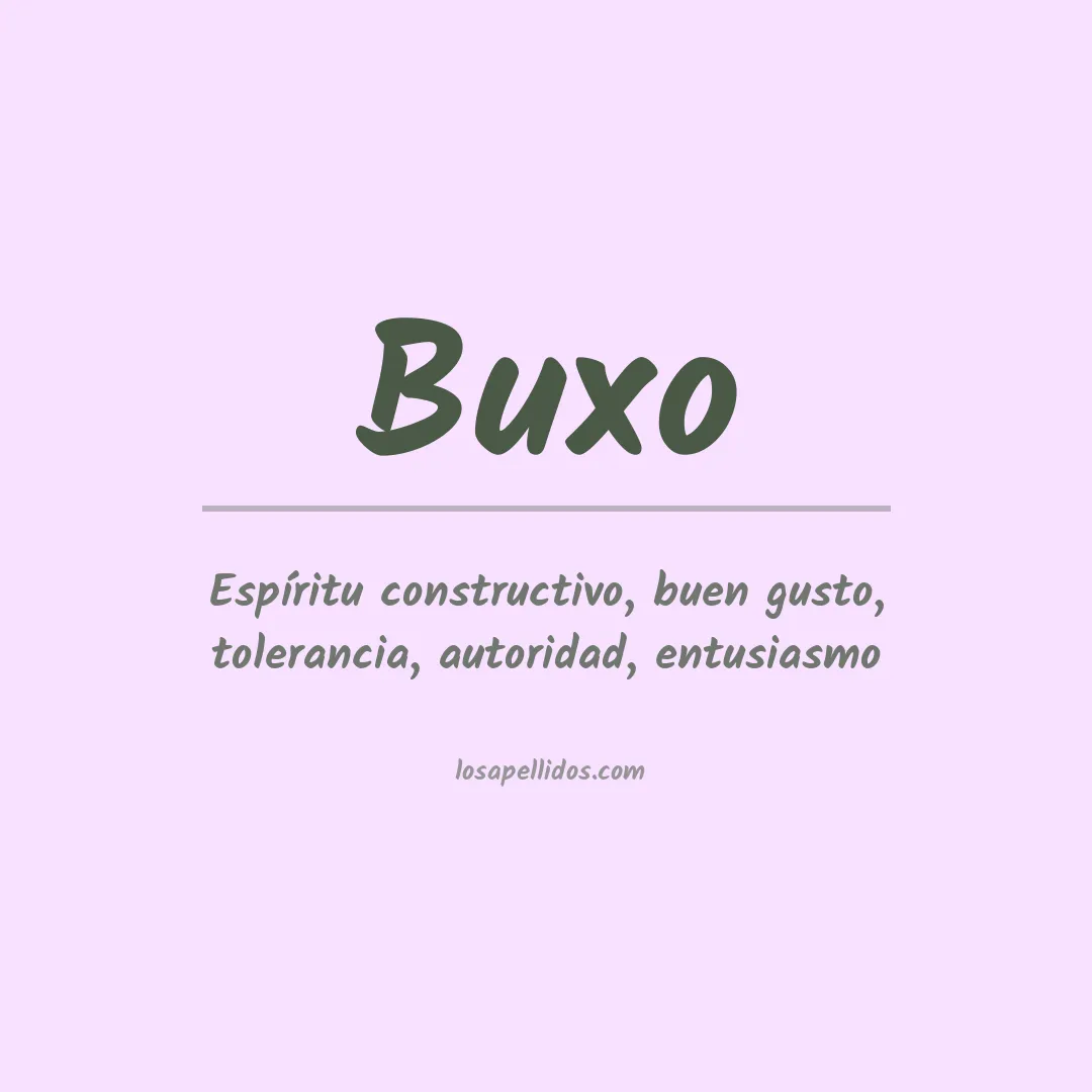 Significado del Apellido Buxo