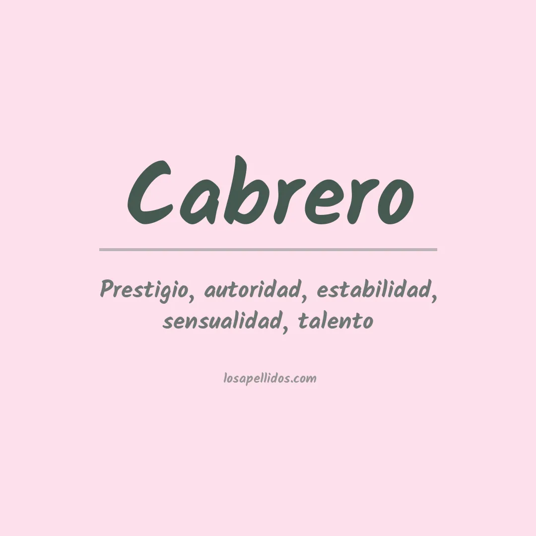 Significado del Apellido Cabrero