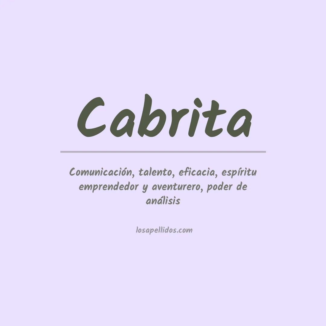 Significado del Apellido Cabrita