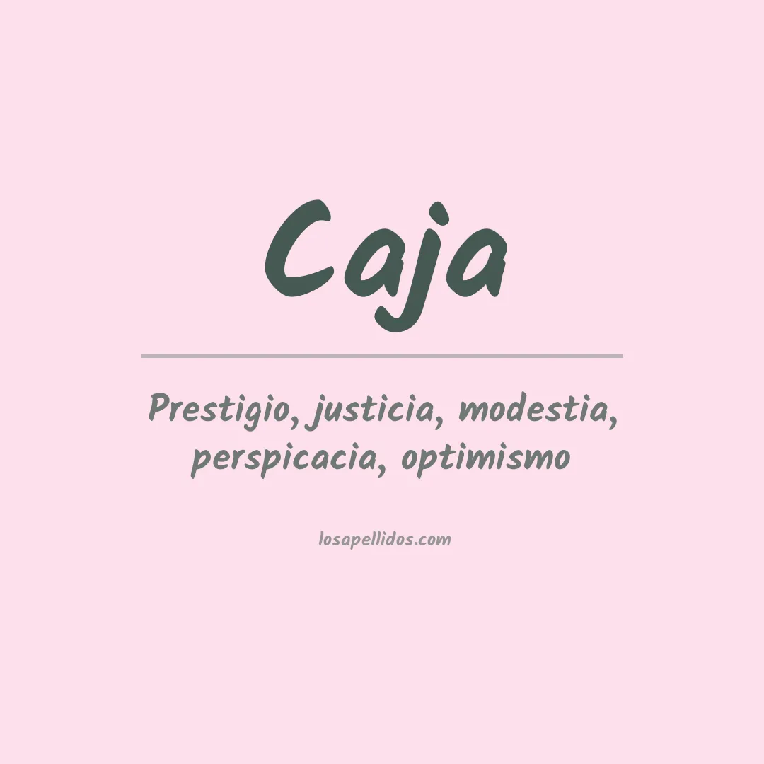 Significado del Apellido Caja