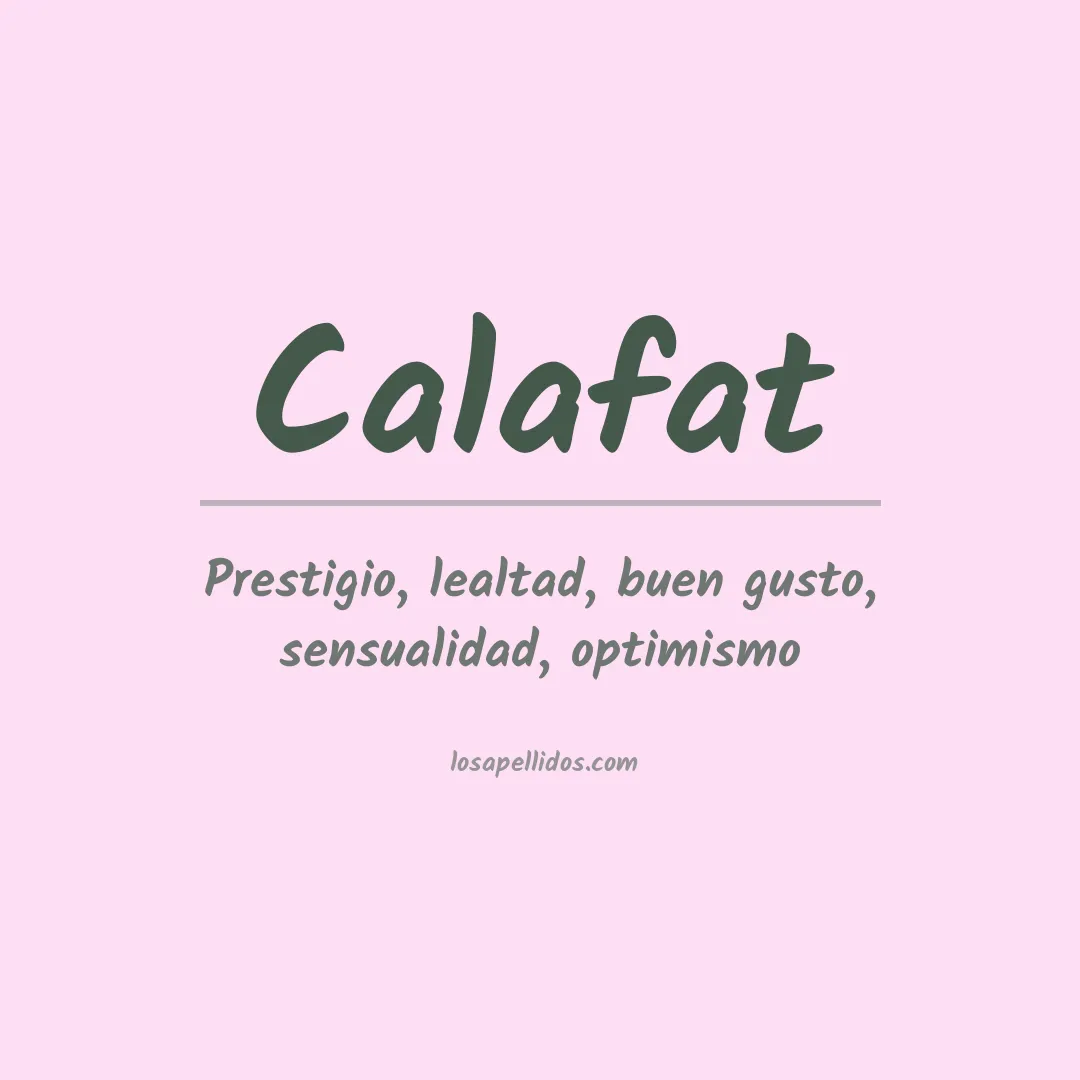 Significado del Apellido Calafat