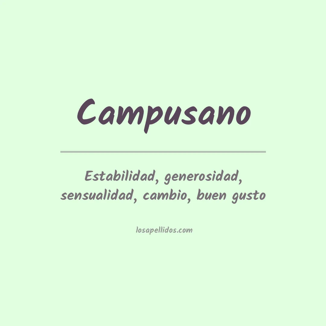 Significado del Apellido Campusano