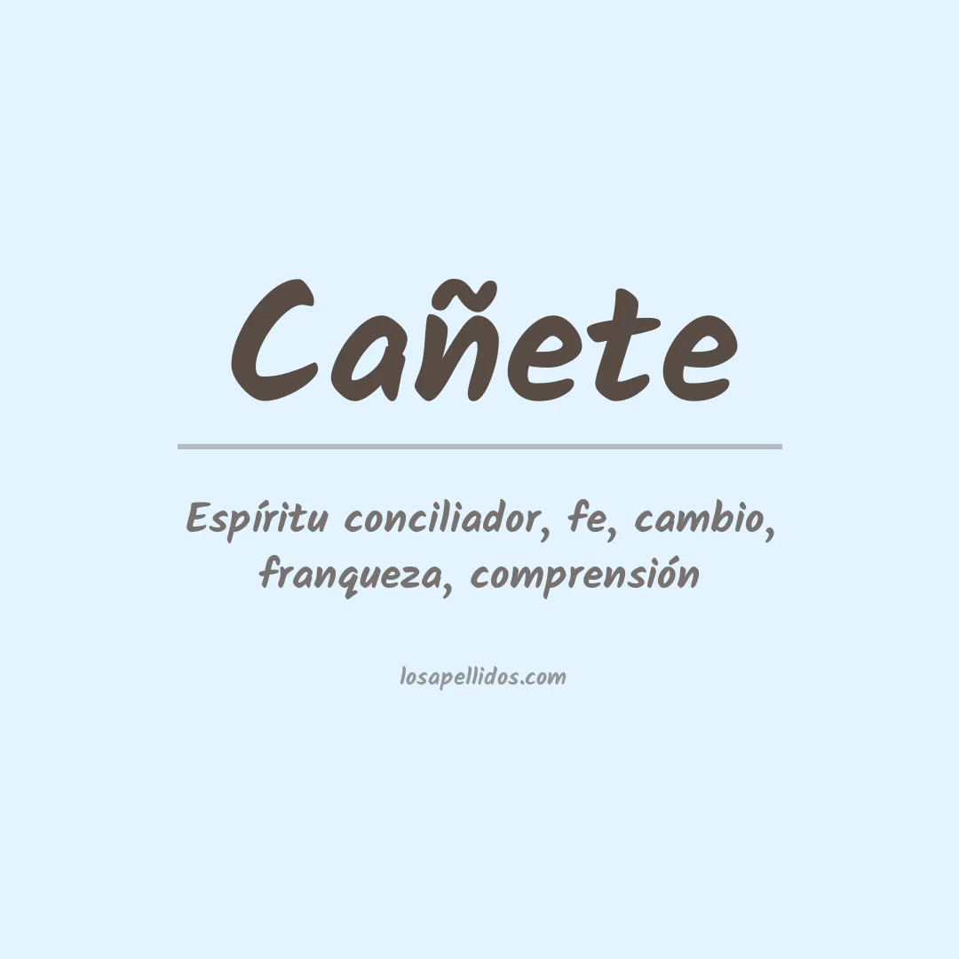 Significado del Apellido Cañete