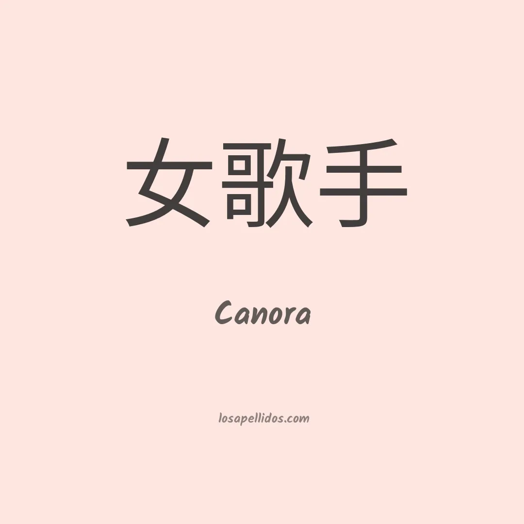 Canora en chino