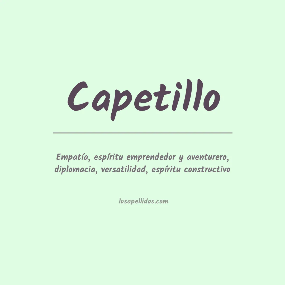 Significado del Apellido Capetillo