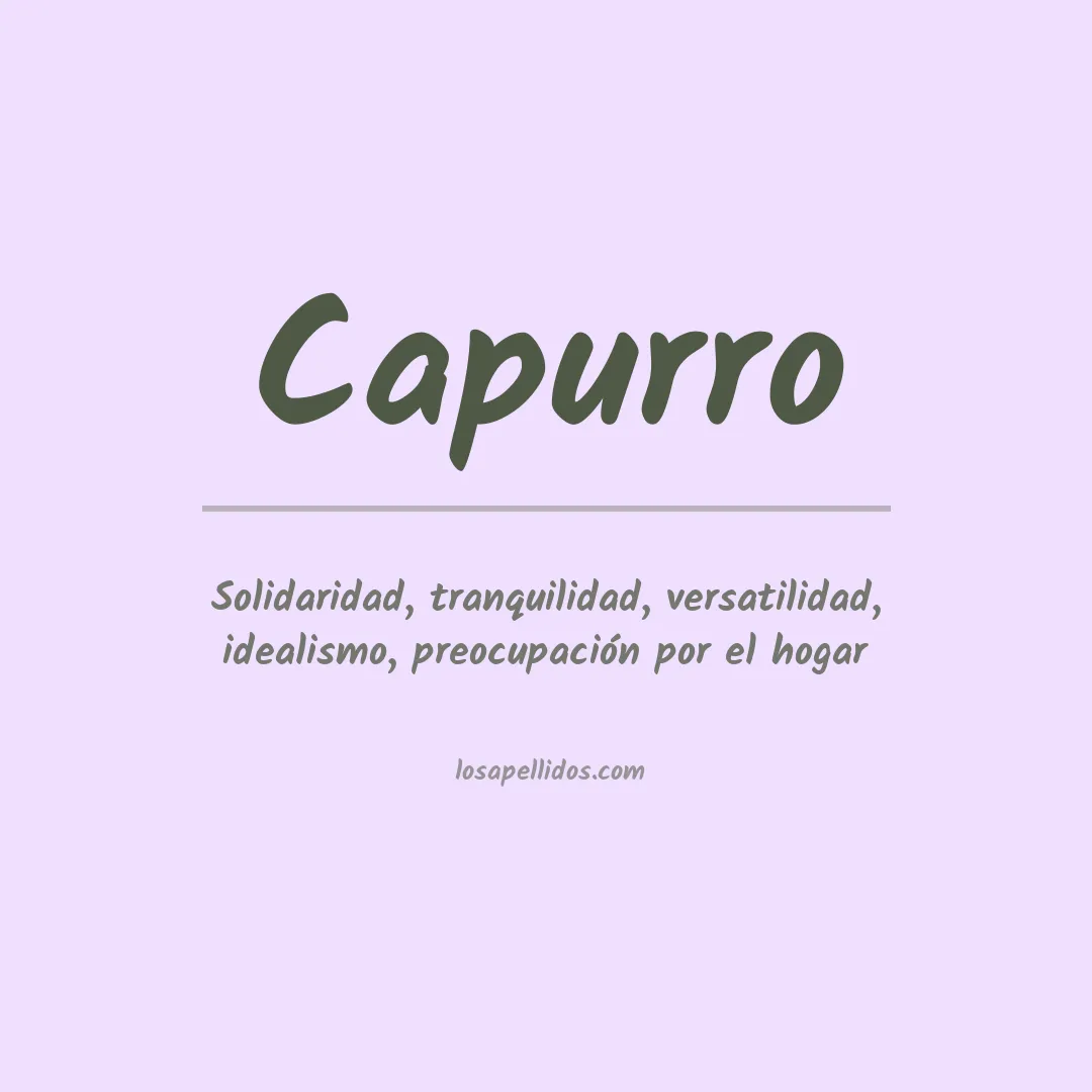Significado del Apellido Capurro