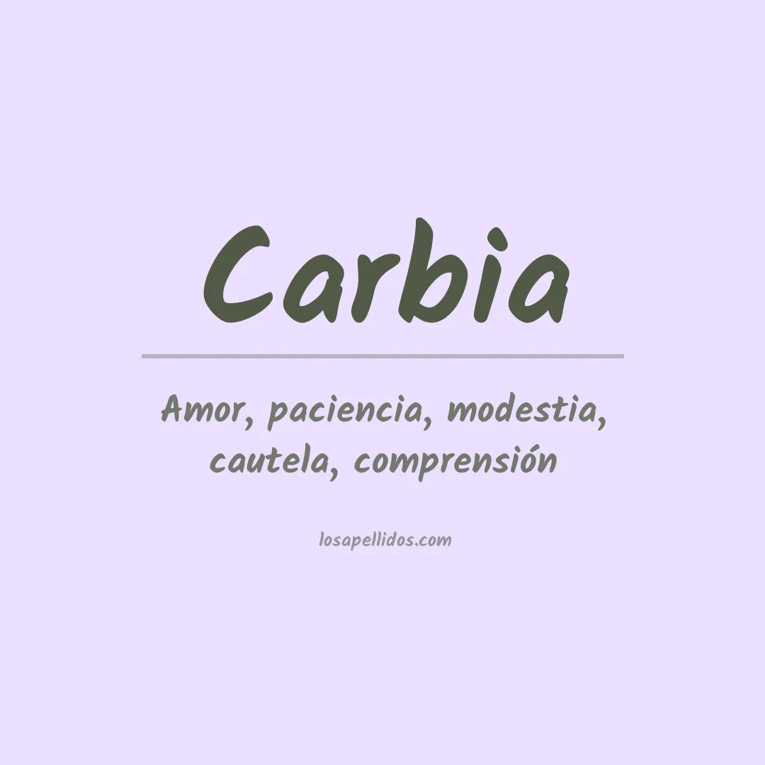Significado del Apellido Carbia