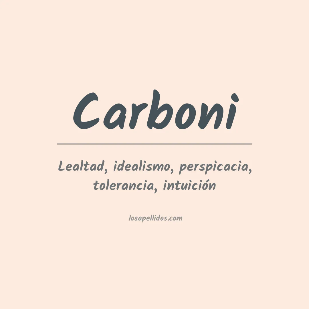 Significado del Apellido Carboni