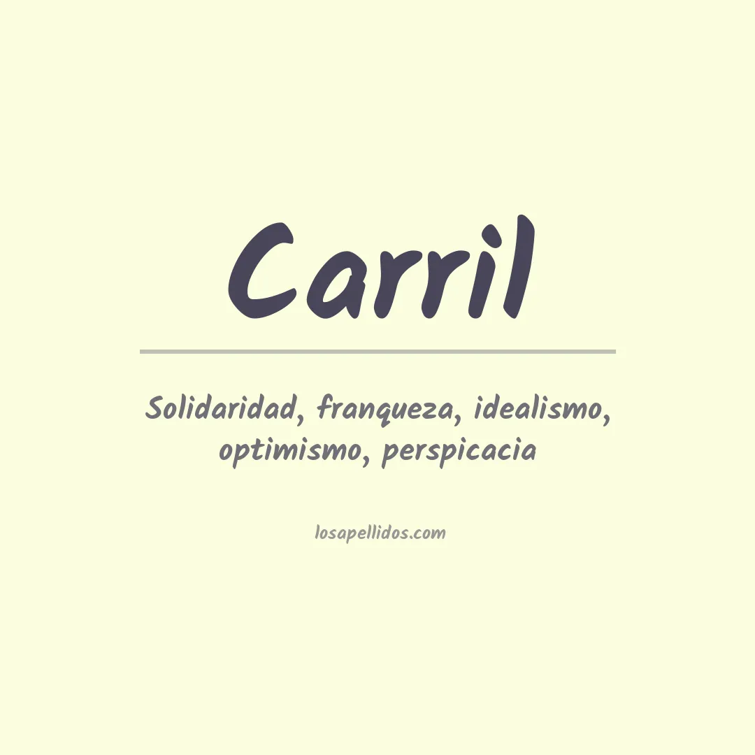 Significado del Apellido Carril