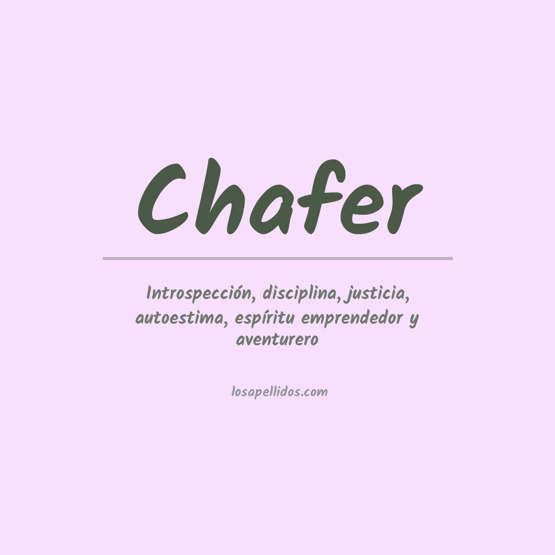 Significado del Apellido Chafer