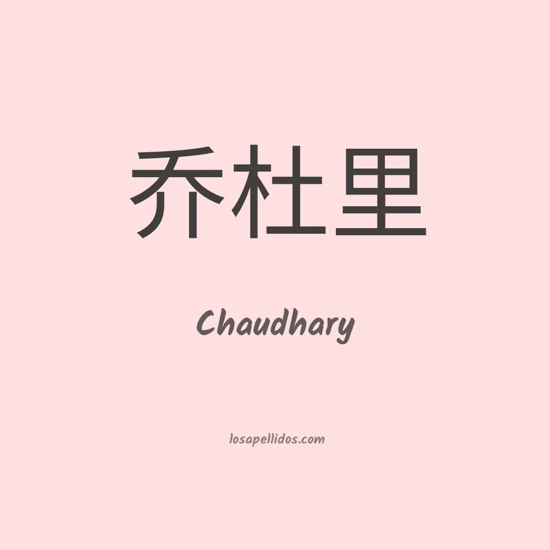 Chaudhary en chino