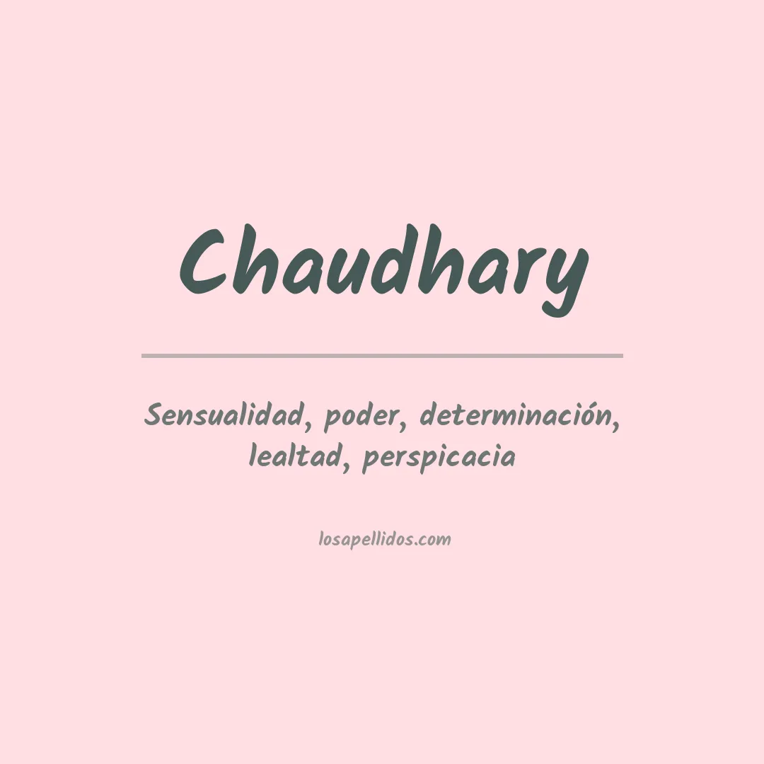Significado del Apellido Chaudhary