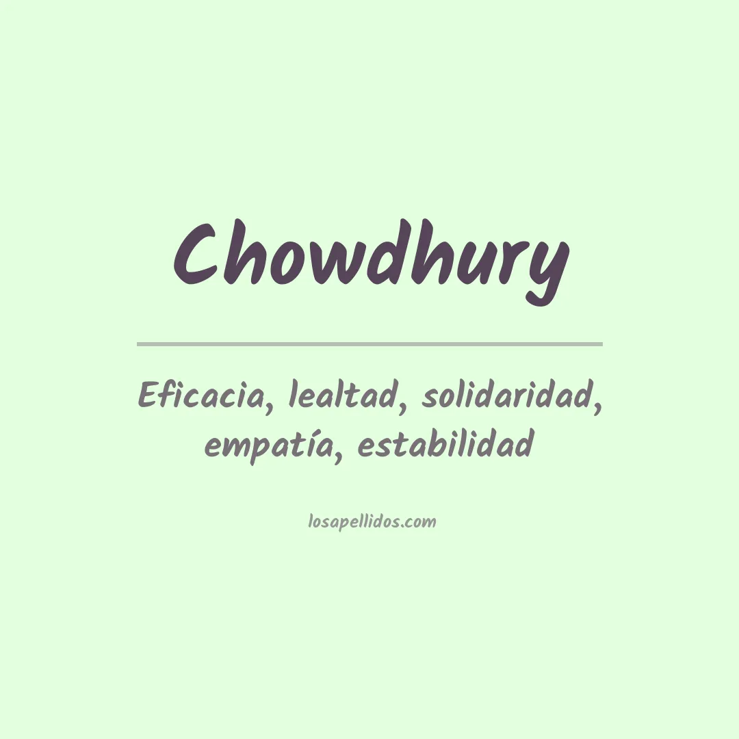 Significado del Apellido Chowdhury