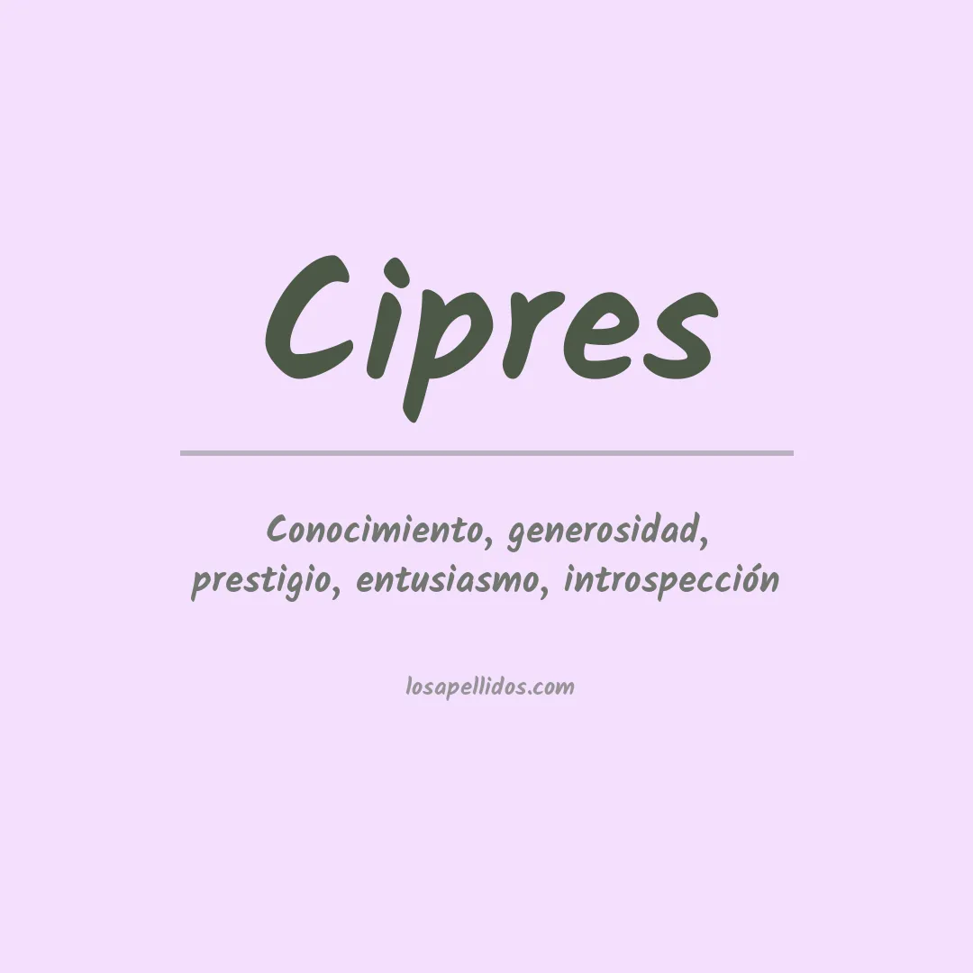 Significado del Apellido Cipres